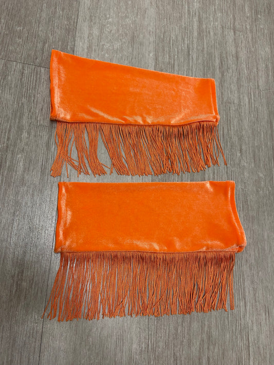 Orange Velvet Fringe Sleeves (1X/2X, RTS)