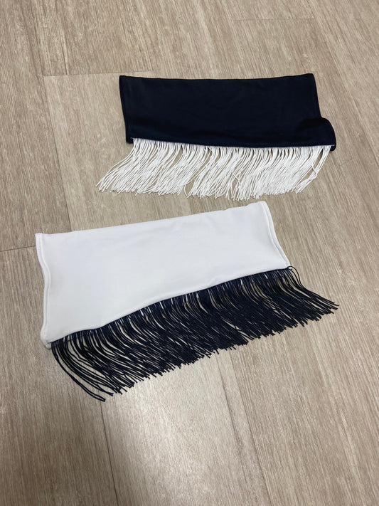 Black and White Fringe Sleeves (1X/2X, RTS)