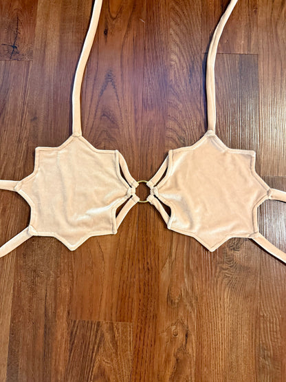 Tan Velvet Sunburst Top (Closet Sale)